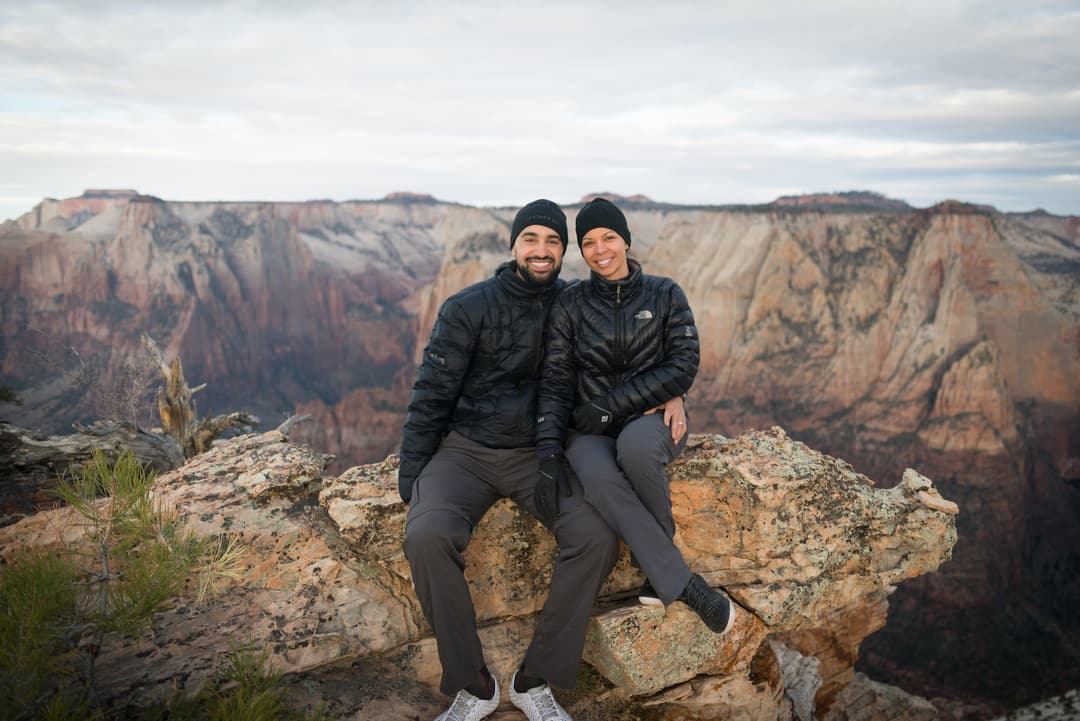 Sally and Justin on the Zion Traverse in 2018