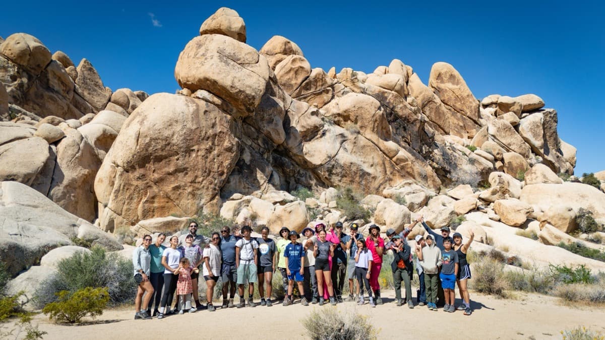 Outdoorithm Collective group photo at Joshua Tree National Park
