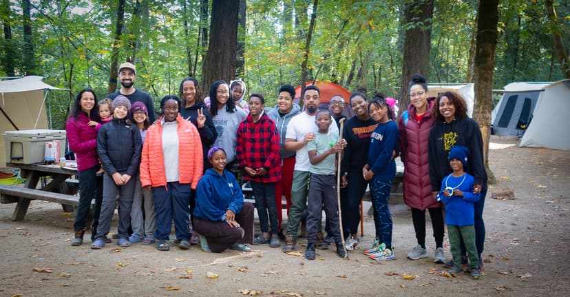 Group photo from the first Outdoorithm Collective trip in October 2023